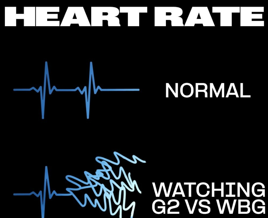 LOL官推：看G2 VS WBG比赛时的心电图！