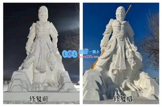 黑龙江佳木斯“黑悟空”雪雕“丑出圈”：雪雕师得知后两三天没睡觉