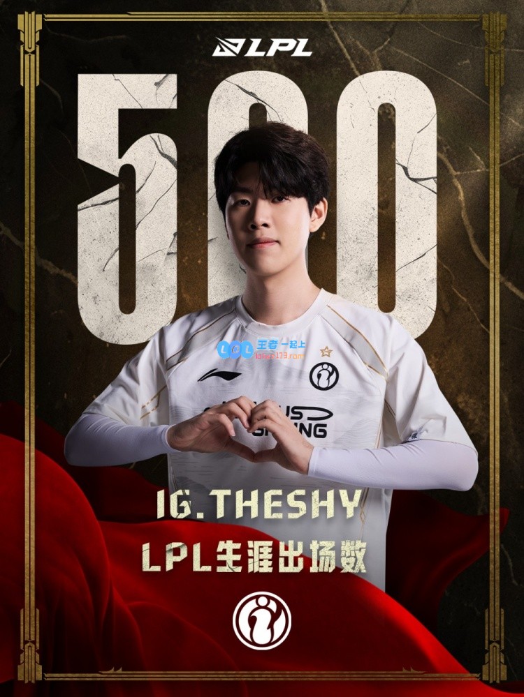 第28位达成这一里程碑的选手！成就：TheShy成功完成LPL500场出战记录